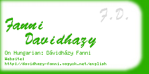 fanni davidhazy business card
